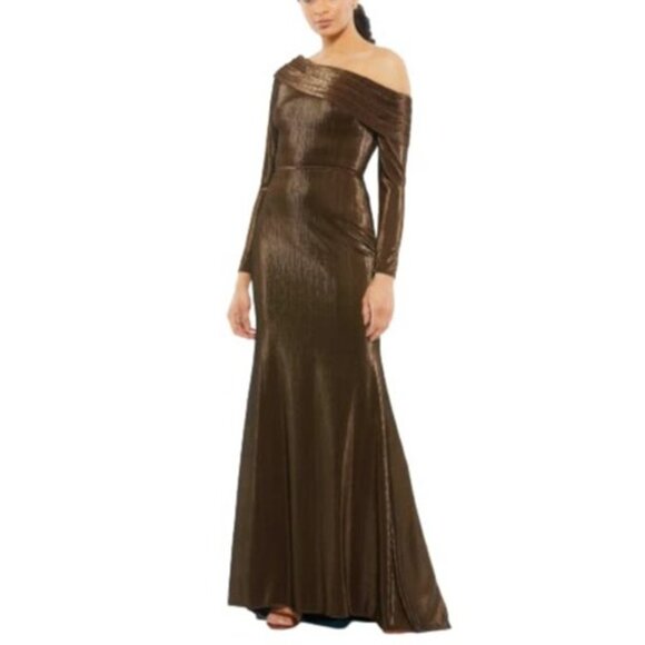 Ieena DuggalModern Metallic Long Dress Women's Size 0 NWT A1184AFA
